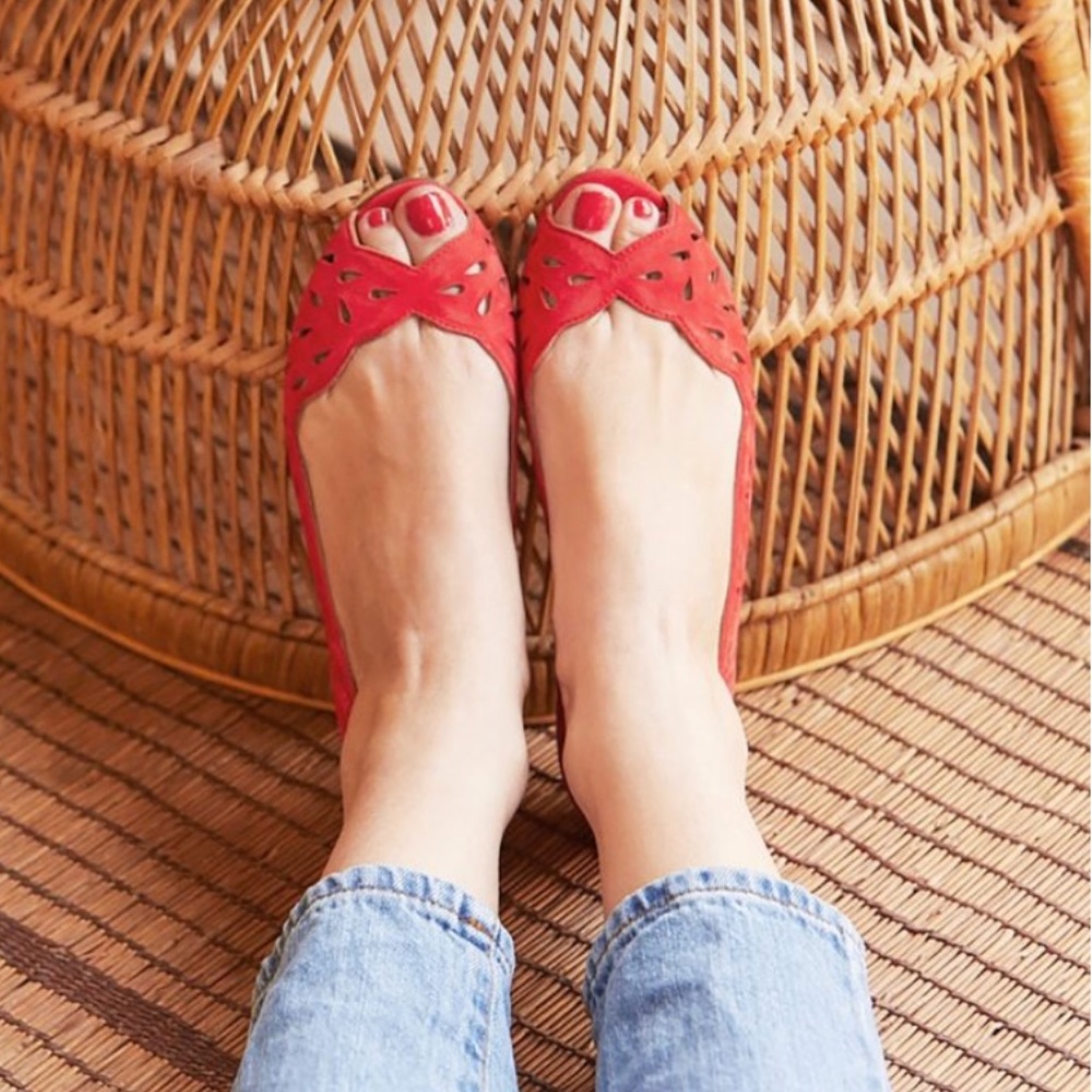 Sezane Red Jane Ballerina Flats